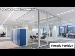 पारदर्शी ठंढ रंग का ग्लास विभाजन कार्यालय घर