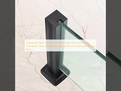 प्रबलित ग्लास रेलिंग स्टेनलेस स्टील एल्यूमीनियम मिश्र धातु फ्रेमलेस ग्लास बैलस्ट्रेड गार्ड बालकनी सीढ़ी रेलिंग पोस्ट